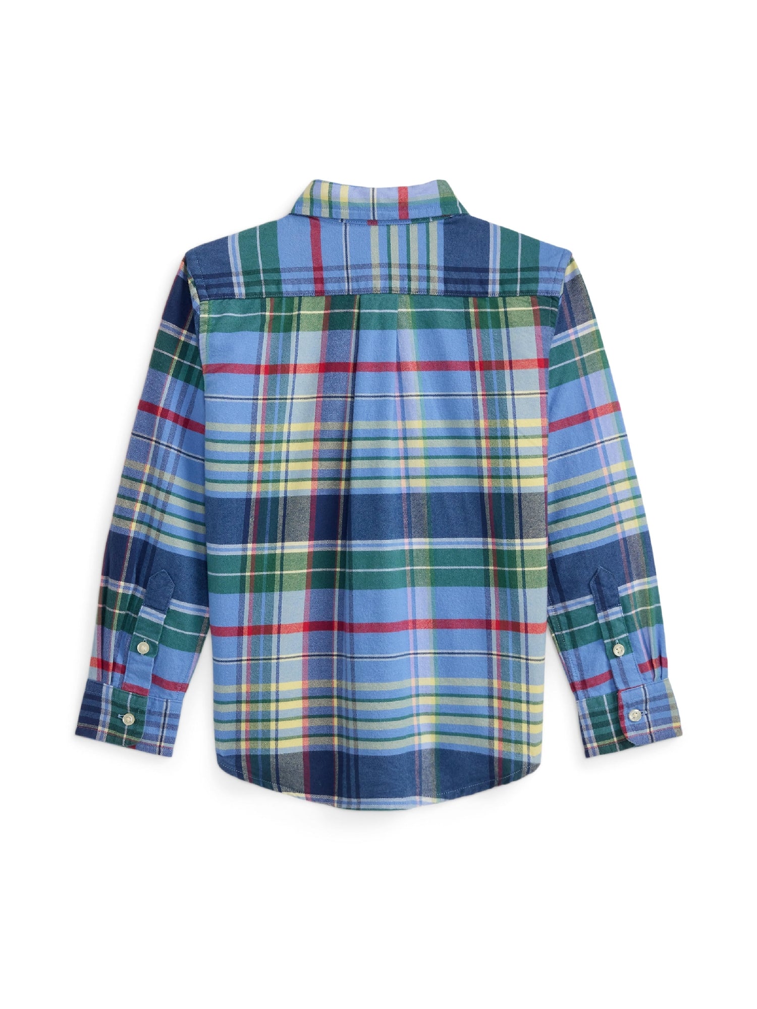 Chemise Oxford écossaise en coton gratté - Blue, Yellow & Multicolore