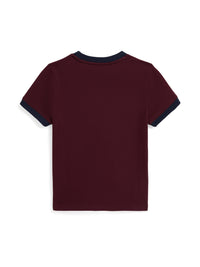 T-shirt Polo Bear contrasté en coton - Bear Classic Wine With Nevis