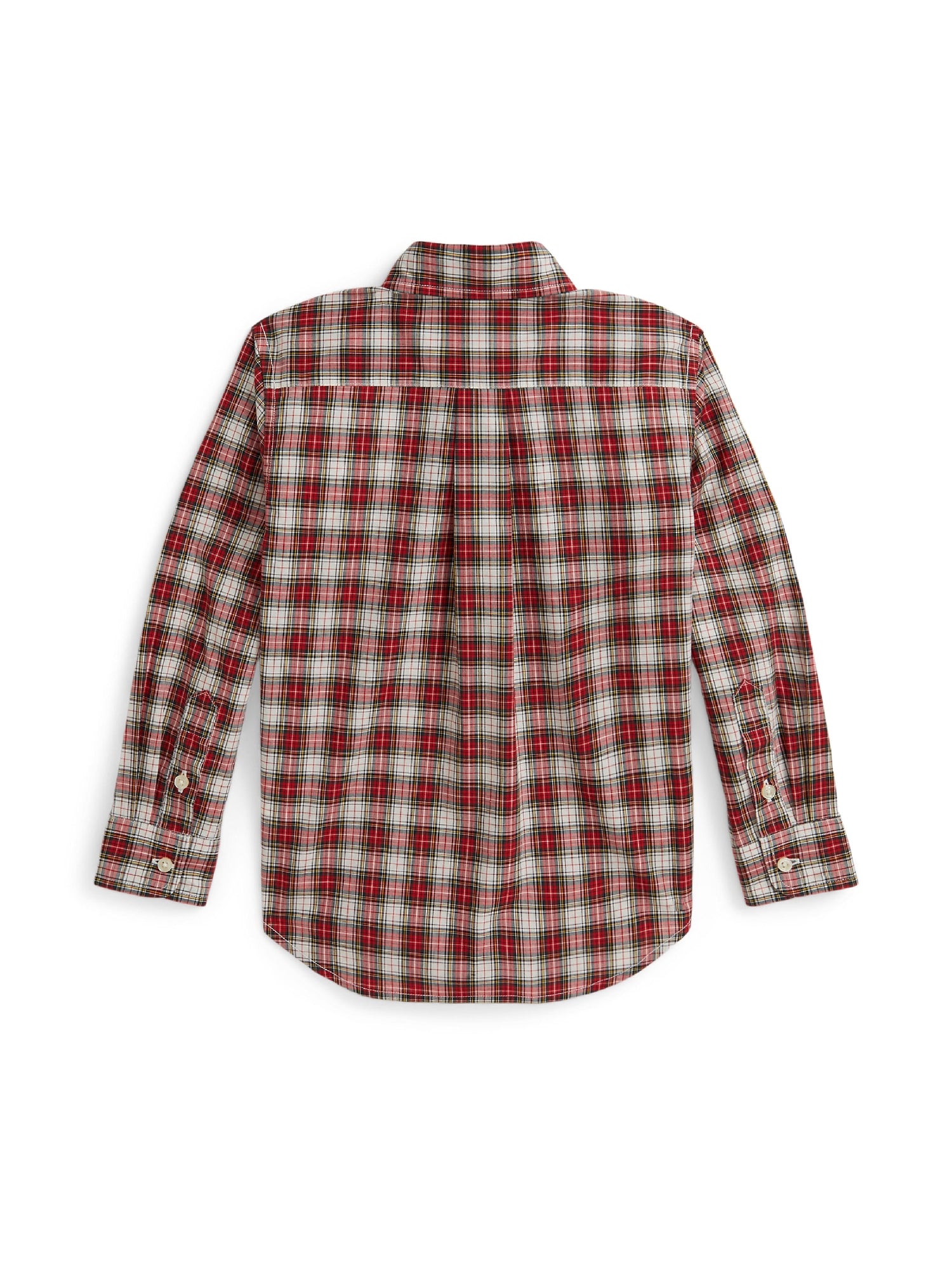 Chemise écossaise en popeline de coton - Cream, Red & Multicolore