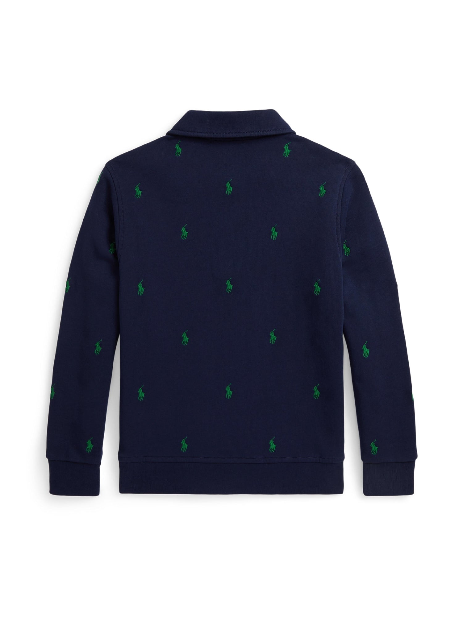 Sweater with collar and pony Fleece polo shirt - Refined Navy
