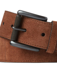 Ceinture avec boucle en daim - Chestnut Brown