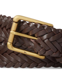 Sportsman braided leather belt - Brown Luggage
