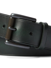 Ceinture à boucle rouleau en cuir - Racing Green