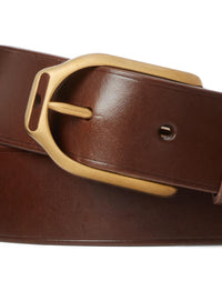 Ceinture Welington boucle Stirrup en cuir - Marron Foncé