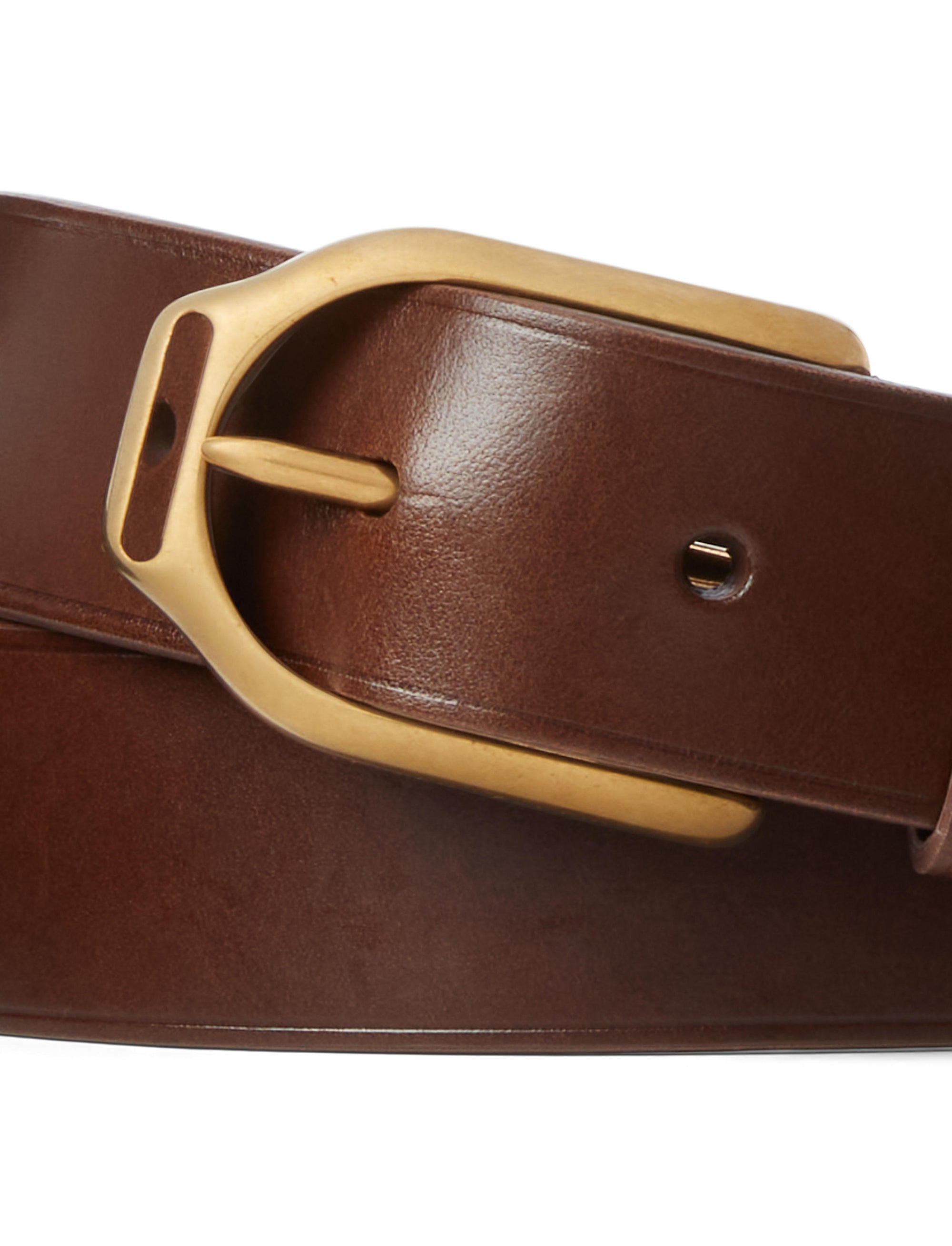 Ceinture Welington boucle Stirrup en cuir - Marron Foncé