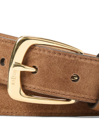 Ceinture western en velours et cuir - Chestnut Brown
