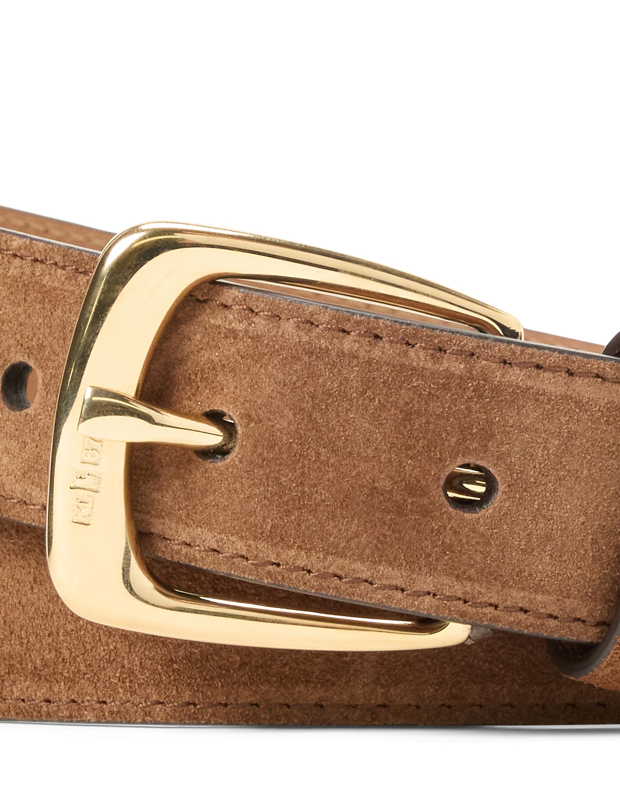 Ceinture western en velours et cuir - Chestnut Brown