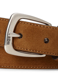 Ceinture western en velours et cuir - Cacao