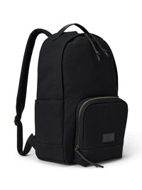 Sac à dos en toile bordé de cuir - Black & Black