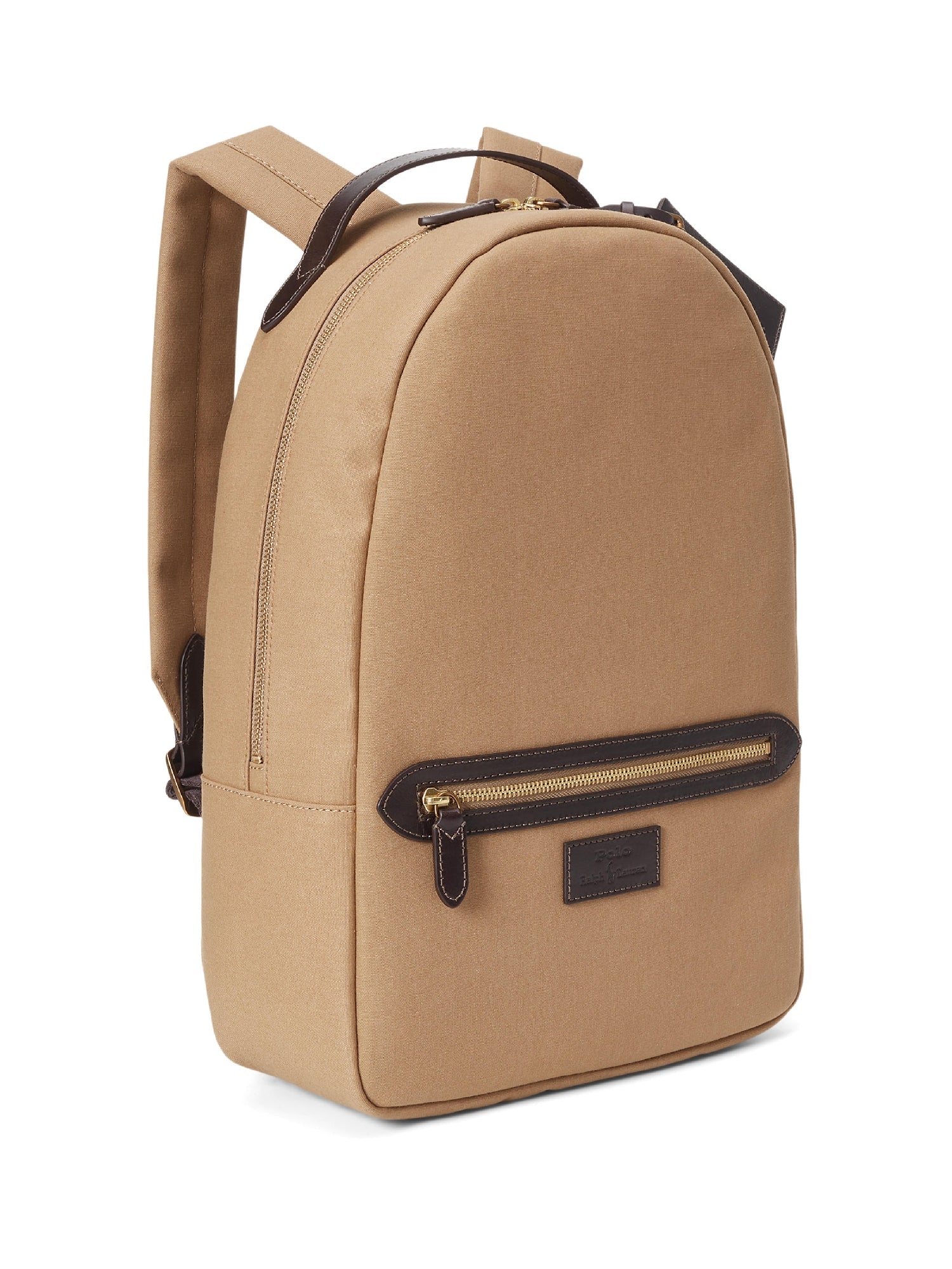 Sac à dos en toile et finition en cuir - Tan & Brown
