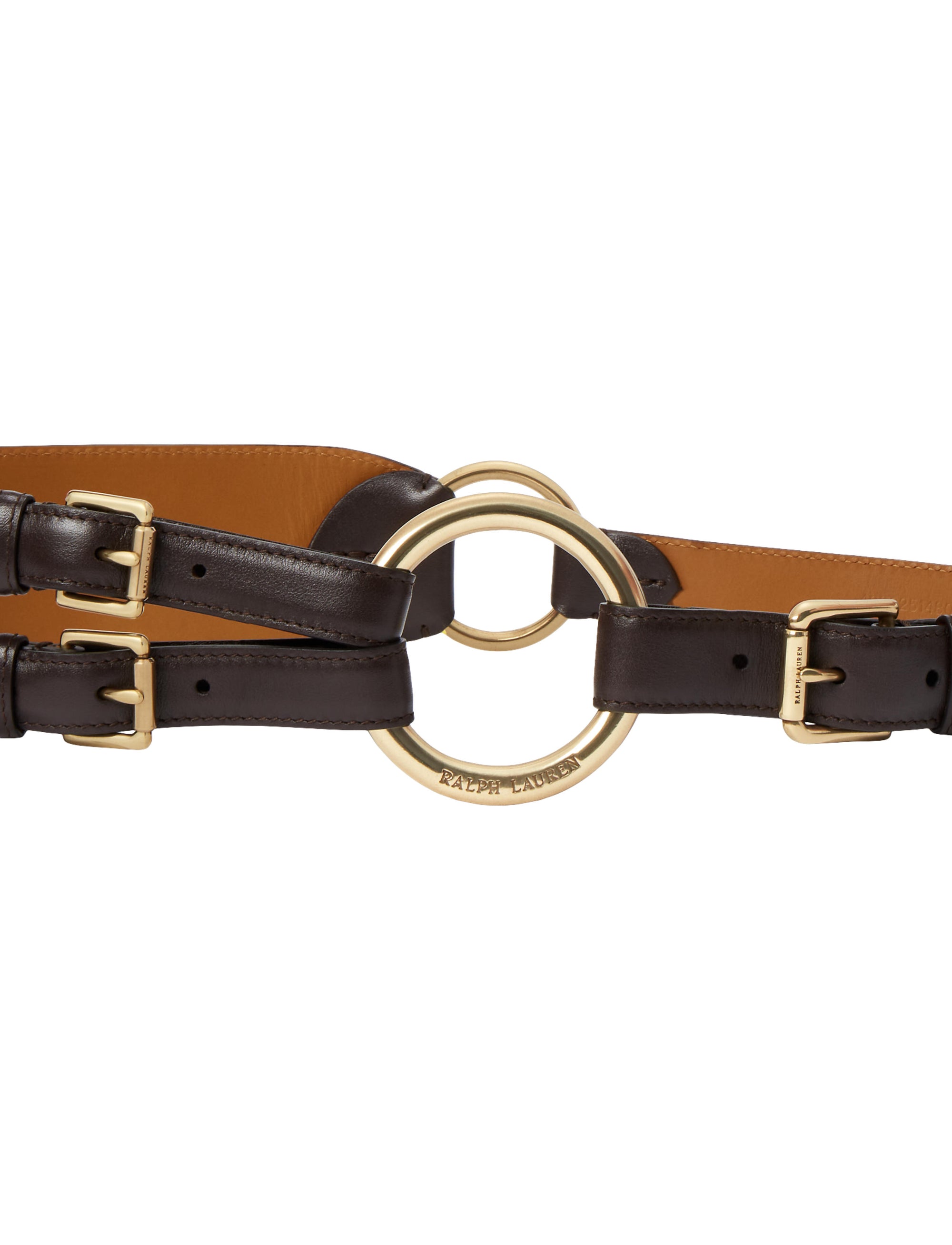 Leather ring belt - Chocolate