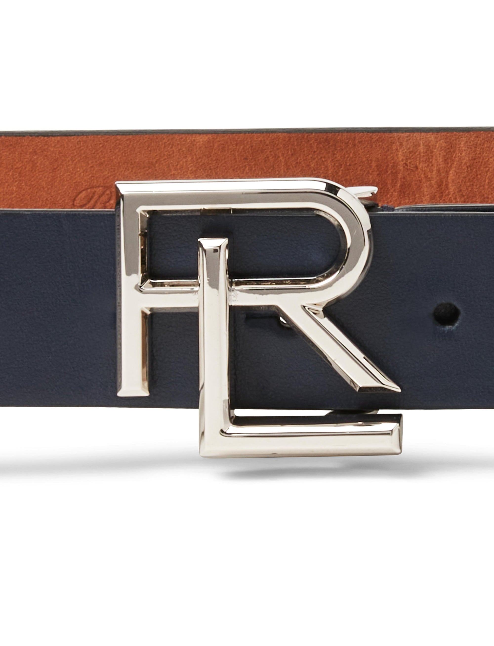 Ceinture RL en cuir bourdé - Ink