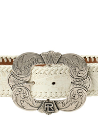 Ceinture à boucle en cuir gauffré - Lux Cream