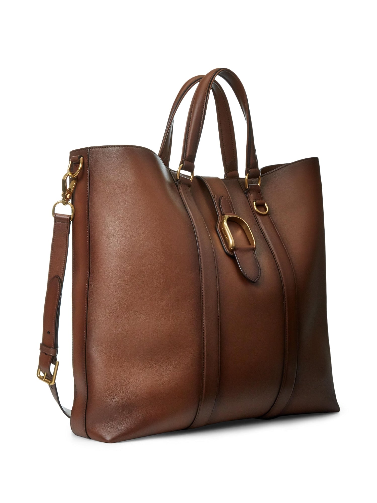 Cabas Welington en cuir tanné - Dark Brown & Chestnut