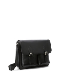 Sac coursier Welington en cuir - Black