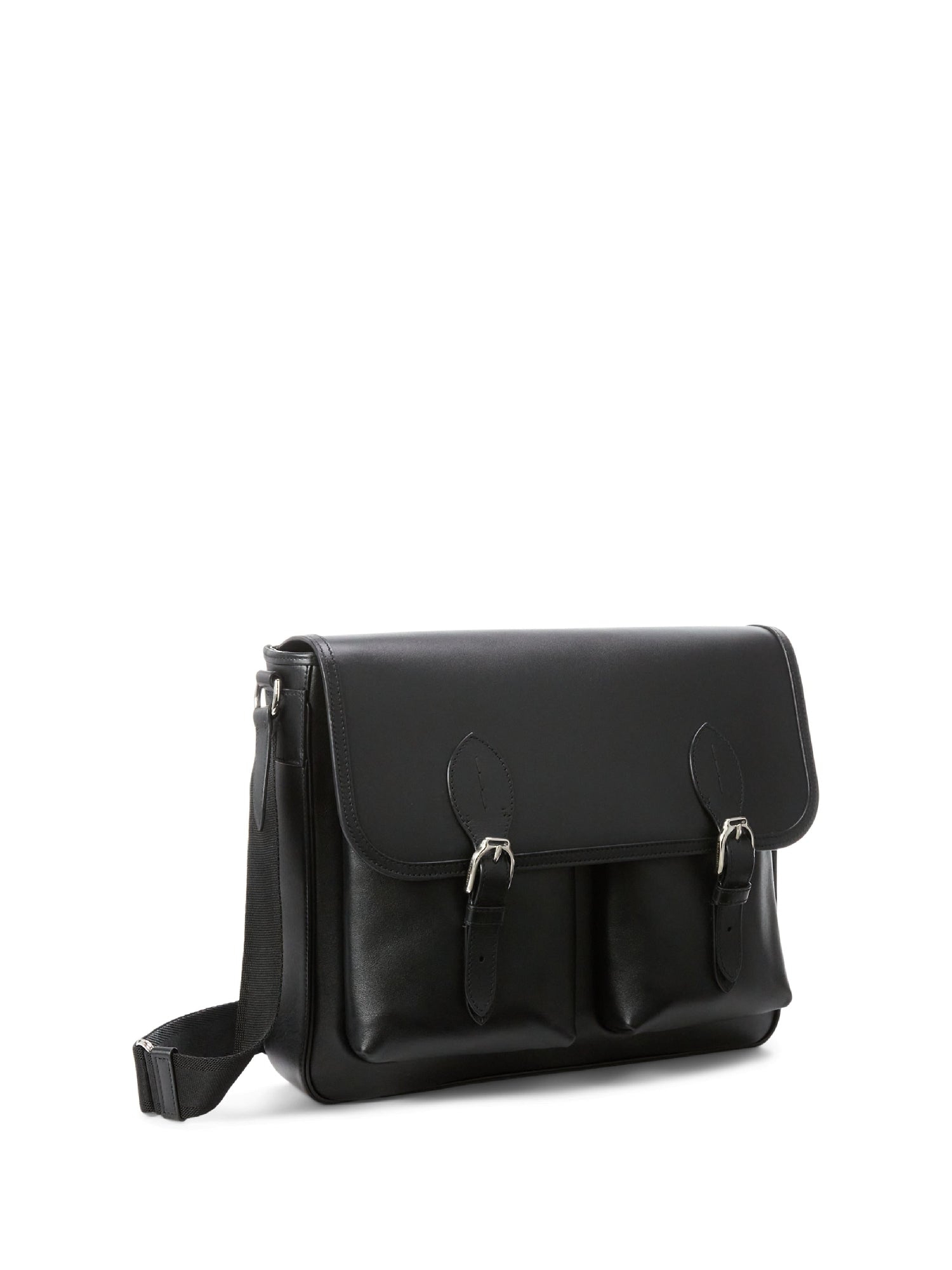 Sac coursier Welington en cuir - Black