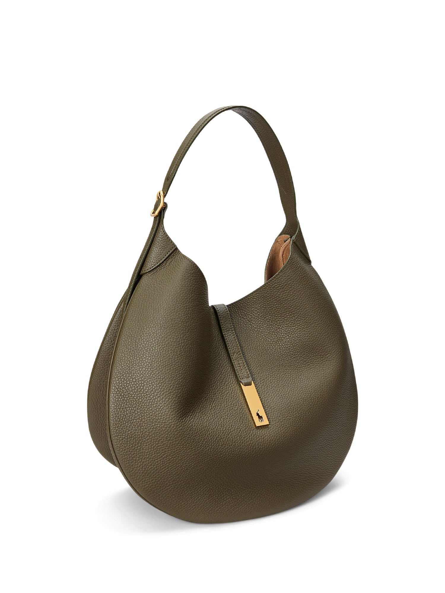 Sac Grand Shoulder Polo ID en cuir - Hunting Olive
