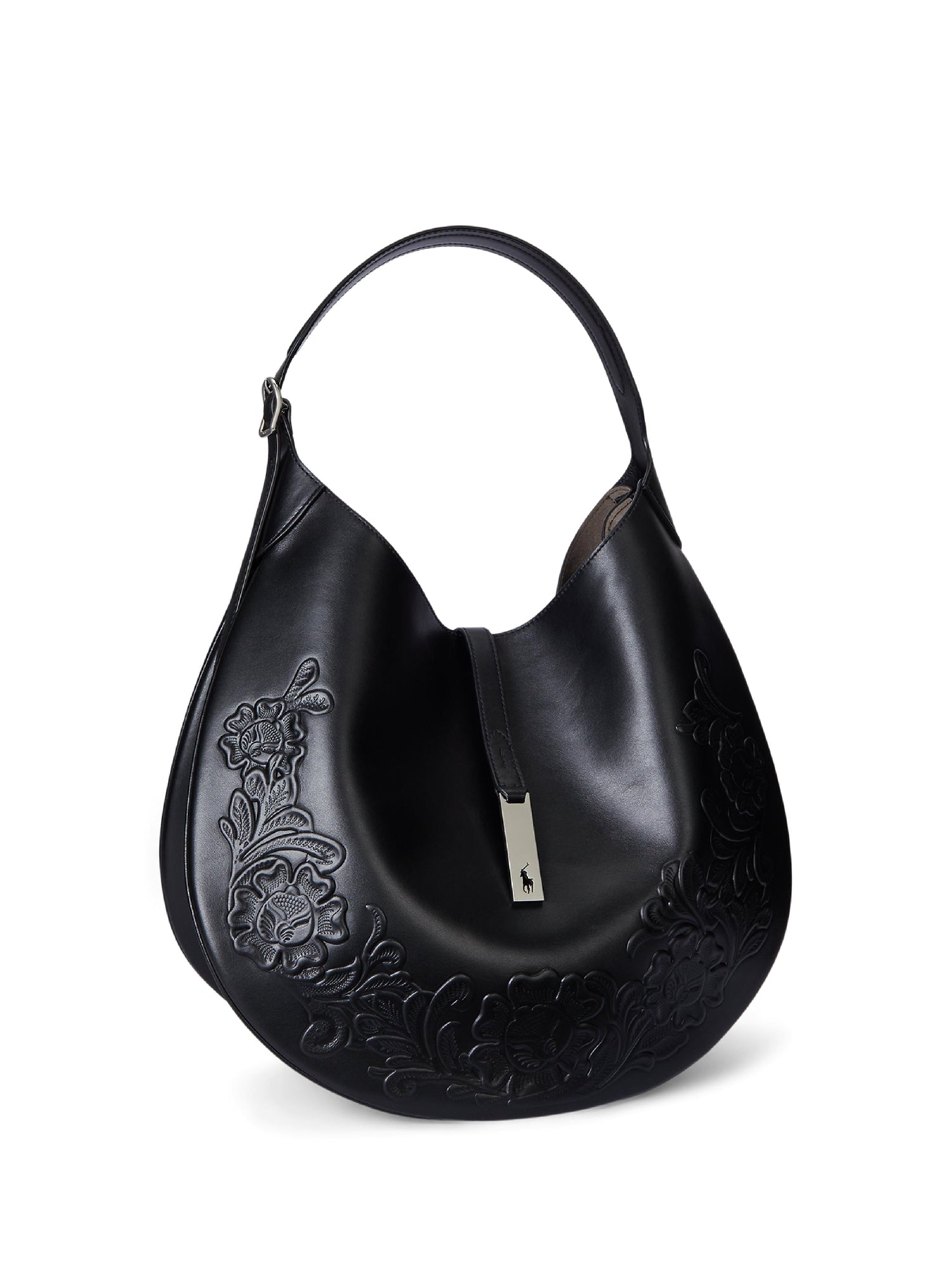 Grand sac Shoulder Polo ID en cuir - Black