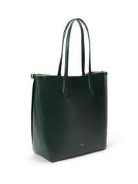 Cabas Bellport en cuir vertical - Bottle Green