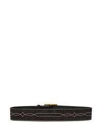 Ceinture large western en cuir - Black