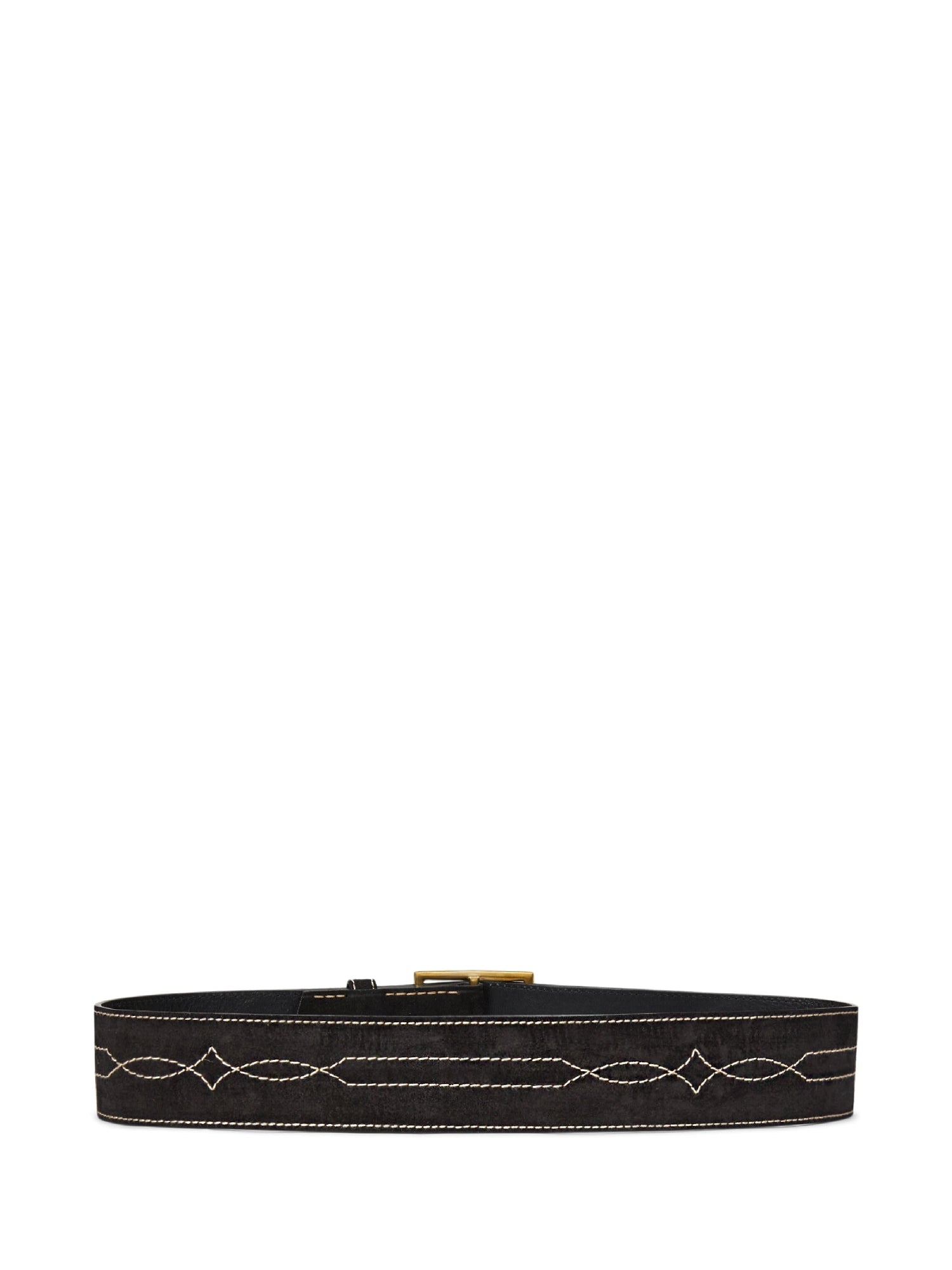 Ceinture large western en cuir - Black