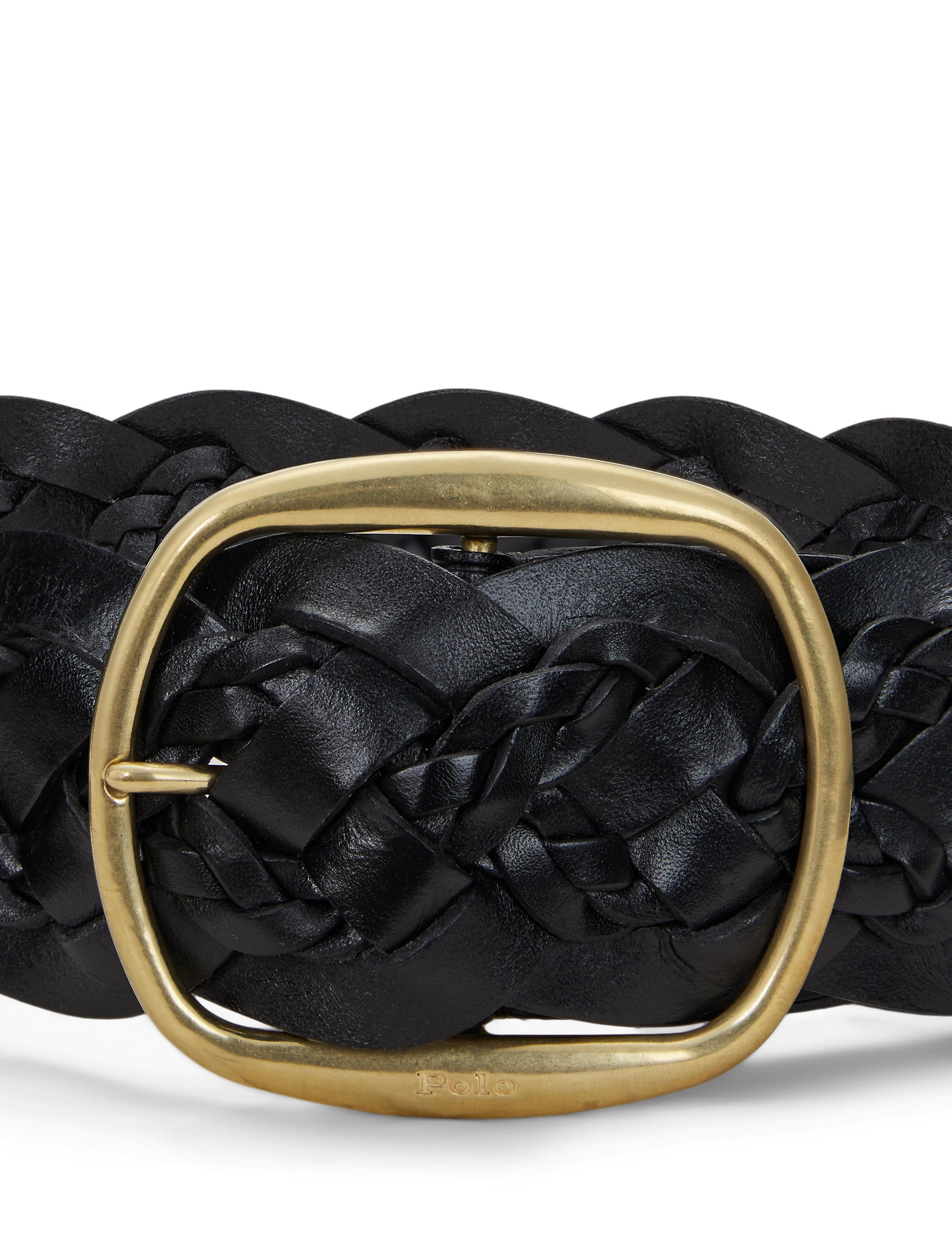 Ceinture à deux tresses en cuir - Black