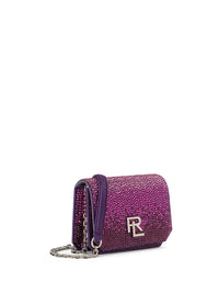 RL 888 mini chain bag decorated in mixed silk - Berry & Purple