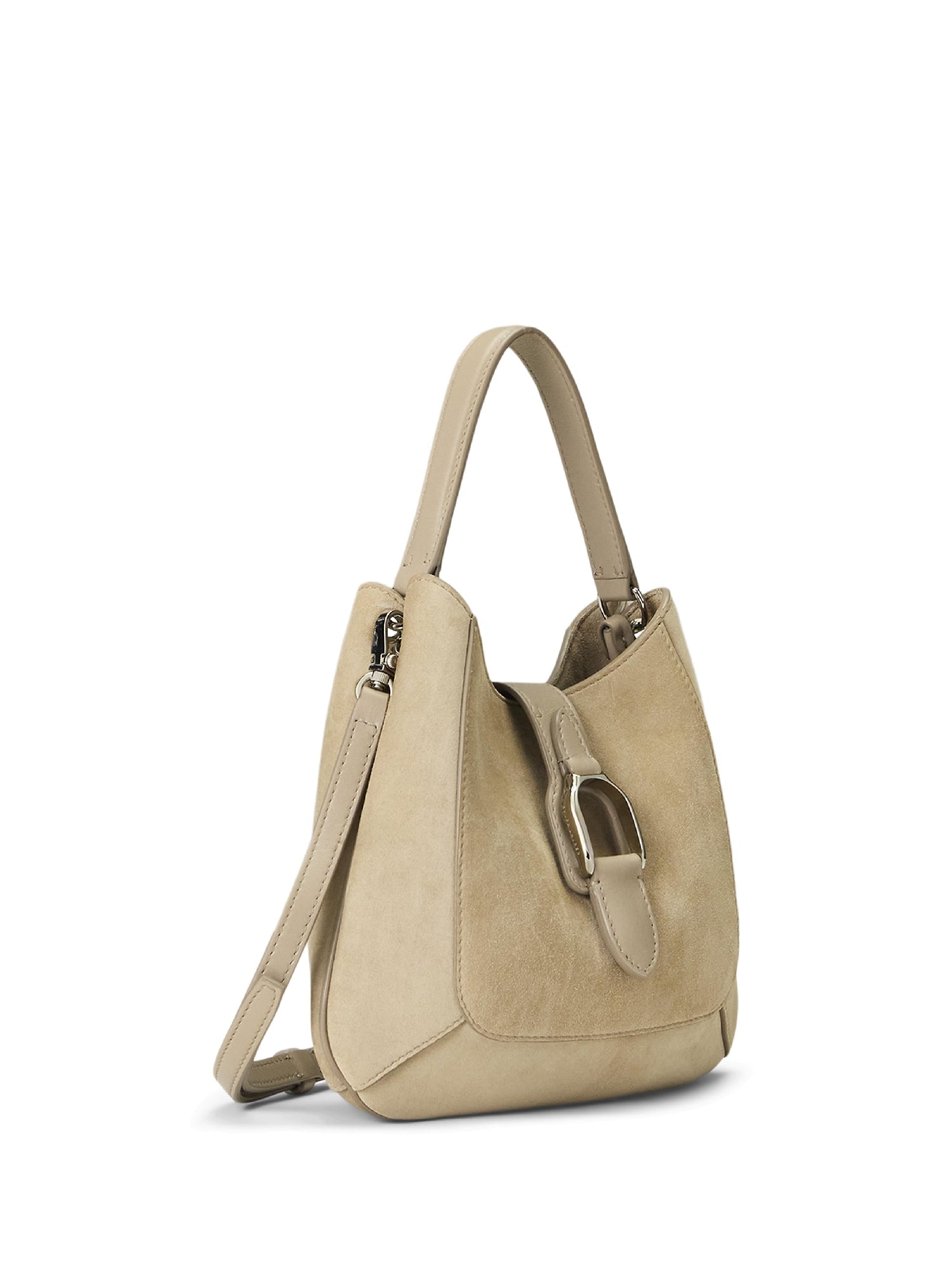 Mini-sac porté épaule Welington en daim - Mineral