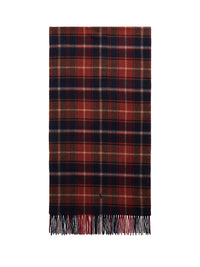 Écharpe écossaise frange en laine et cachemire mélangé - Red & Multicolore