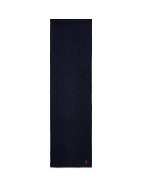 Wool cable knit scarf - Hunter Navy