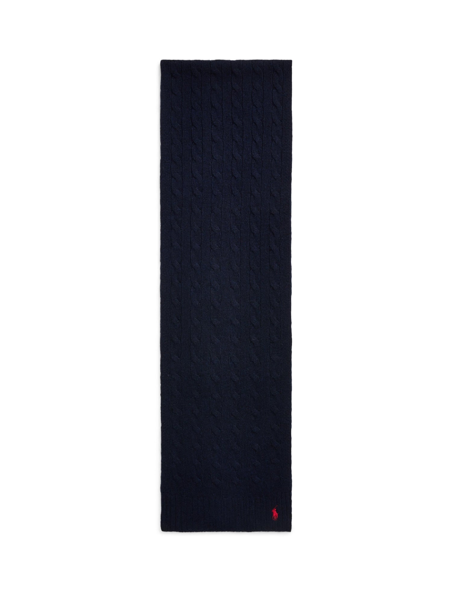 Wool cable knit scarf - Hunter Navy