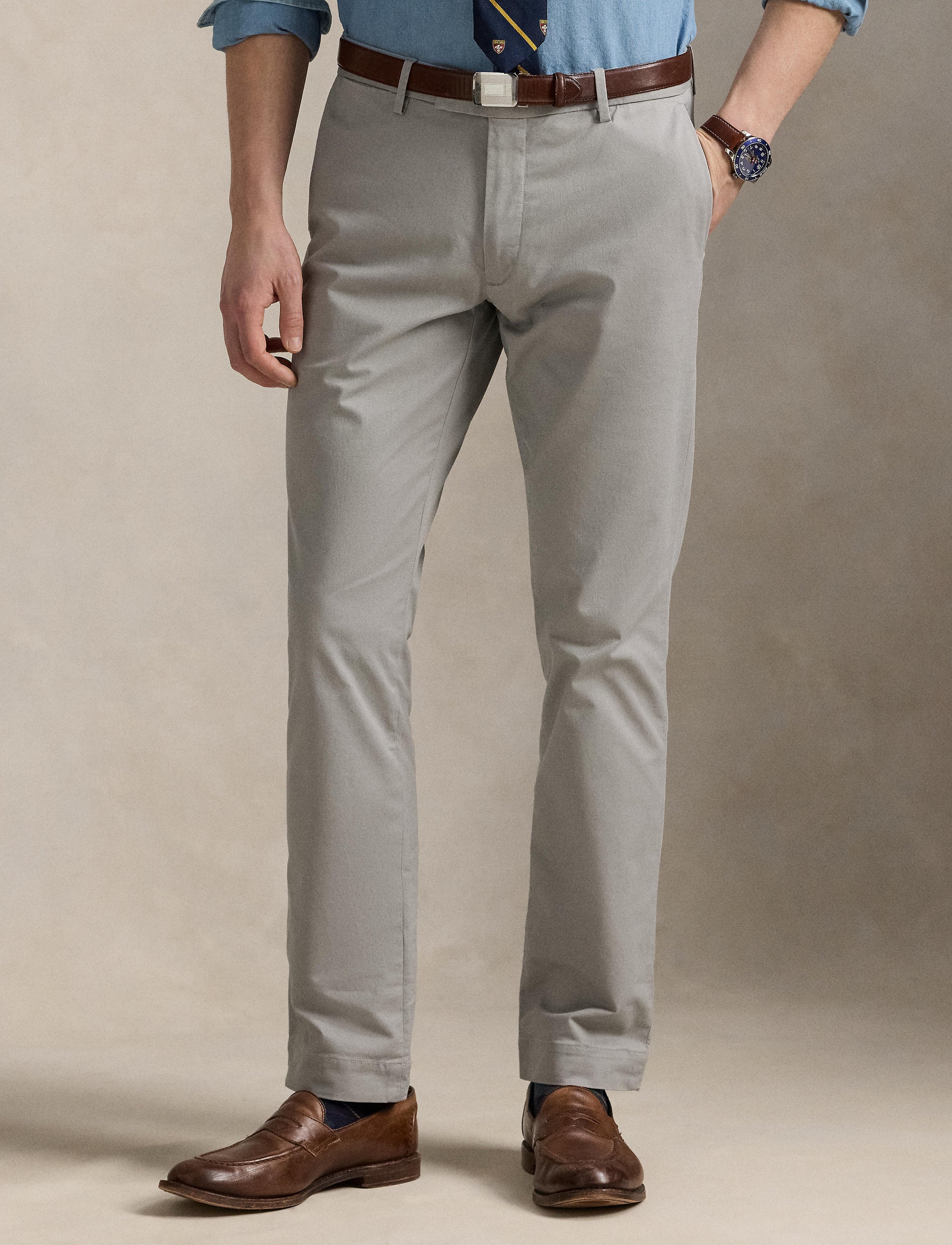 Greenwich Slim Fit chino trousers - Grey Fog