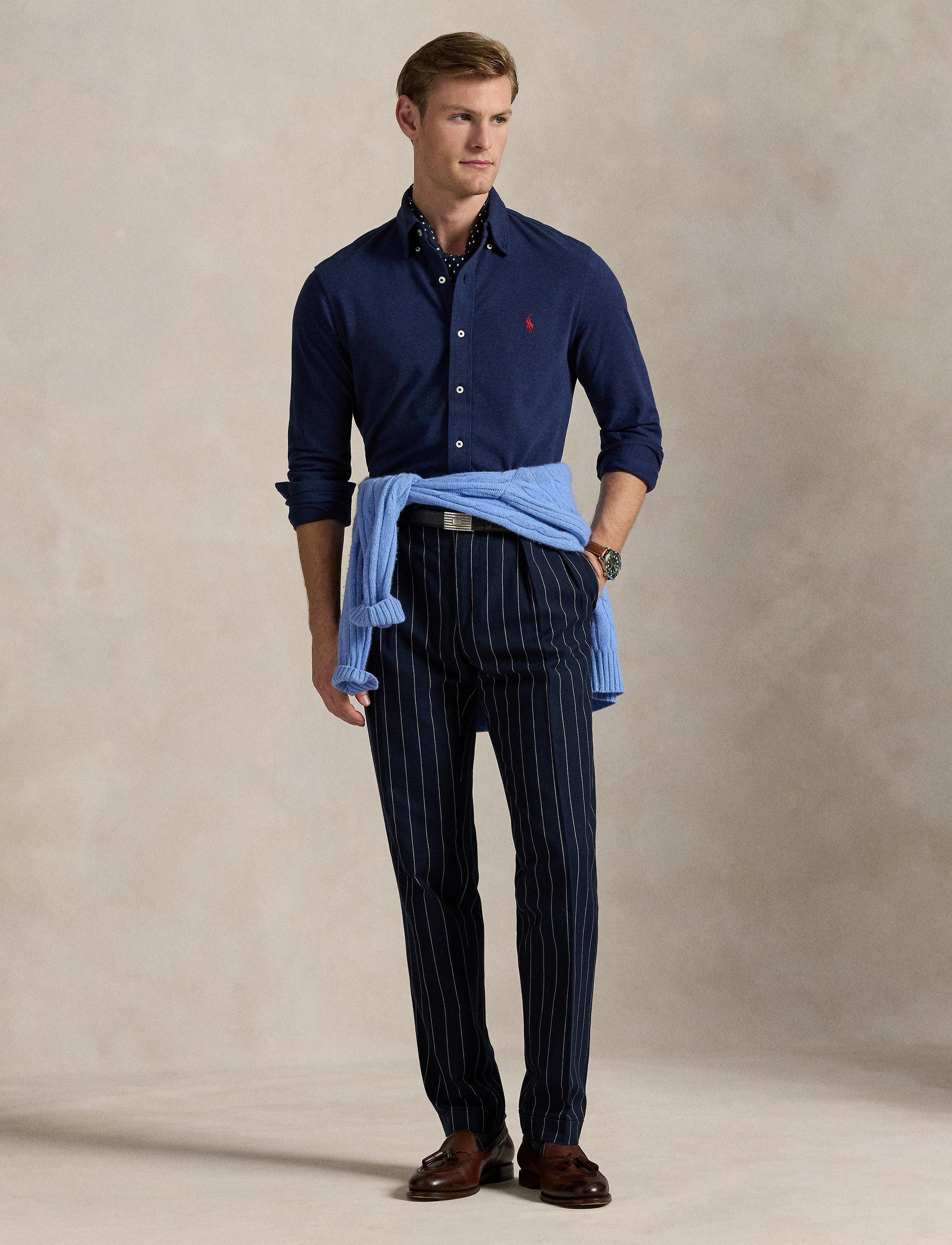 Chemise ultra-légère en coton piqué - Spring Navy Heather
