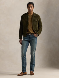 T-shirt col rond jersey Custom Slim Fit - Nature Brown