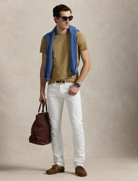 T-shirt col rond jersey Custom Slim Fit - Coastal Beige