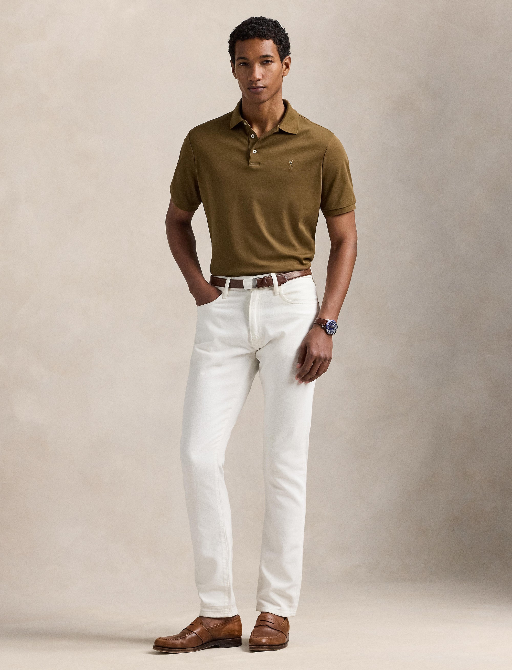 Polo coupe ajustée - Nature Brown