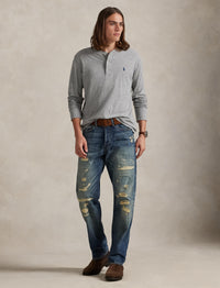 Top col tunisien en jersey flammé - Dark Vintage Heather