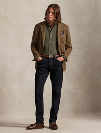 Chemise ajustée en popeline grattée - Ranger Green