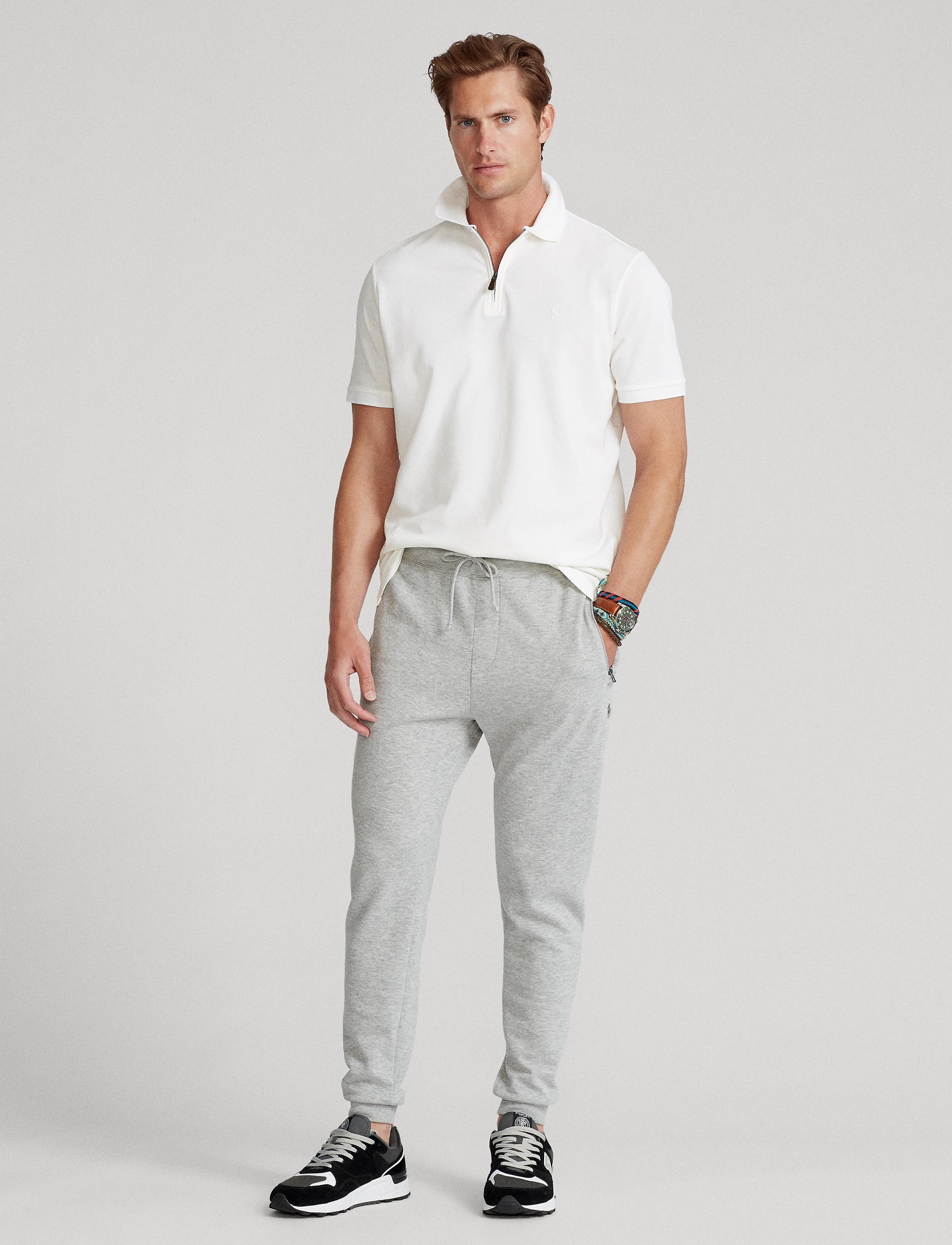 Polo stretch coupe ajustée - White