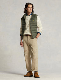 Water-repellent stowable waistcoat - Thermal Green