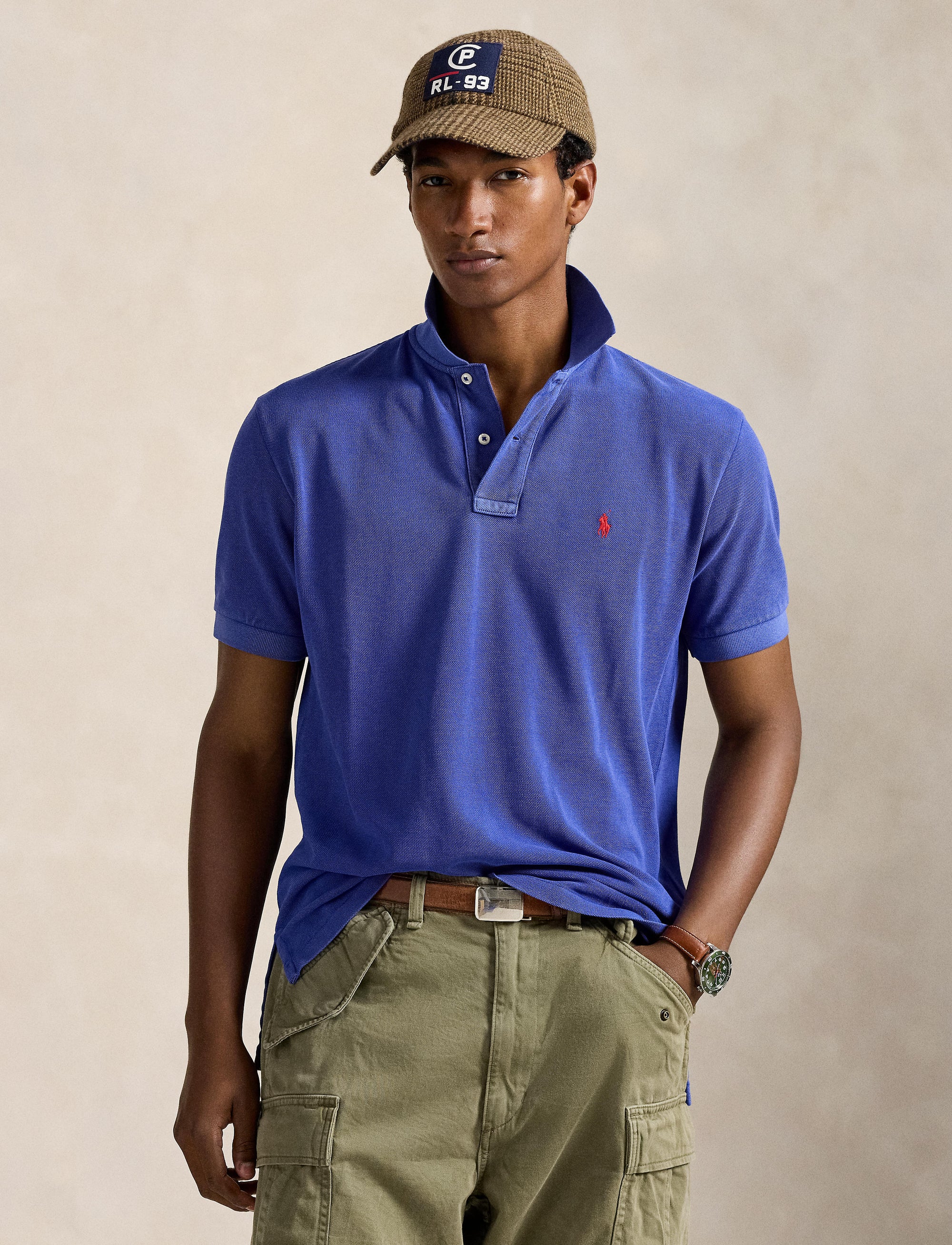 Polo coupe originale en coton piqué - Graphic Royal