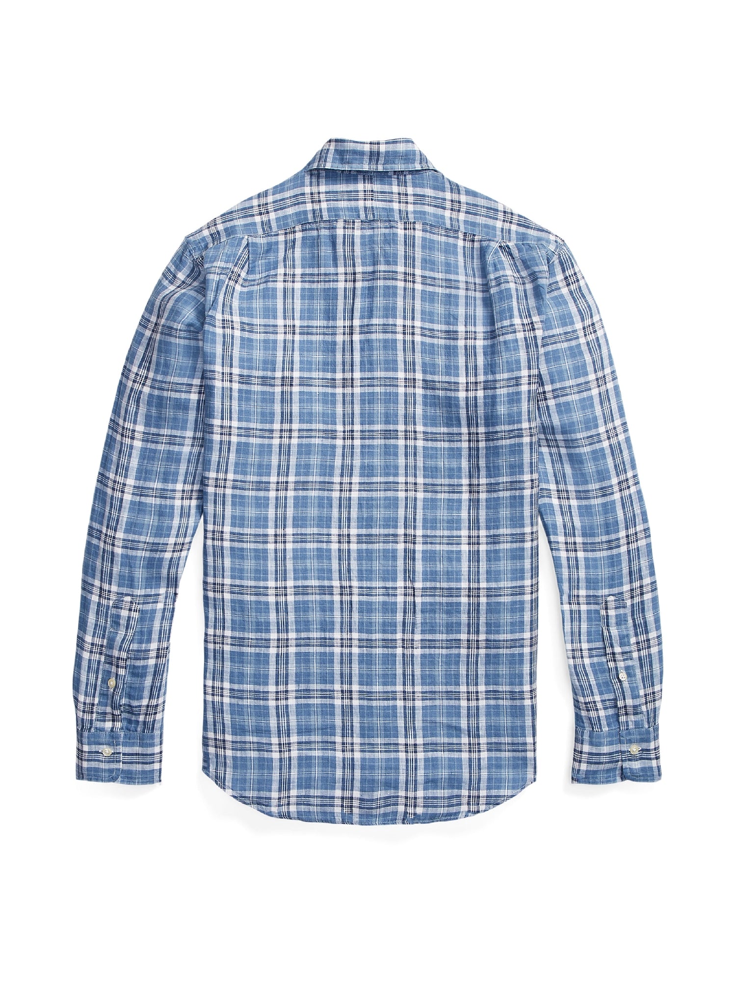 Chemise écossaise ajustée en lin - Blue, White & Multicolore