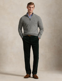 Pull demi-zippé en laine - Fawn Grey Heather