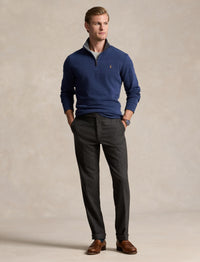 Pull demi-zippé côtelé Estate - Spring Navy Heather & Barclay Heather Int