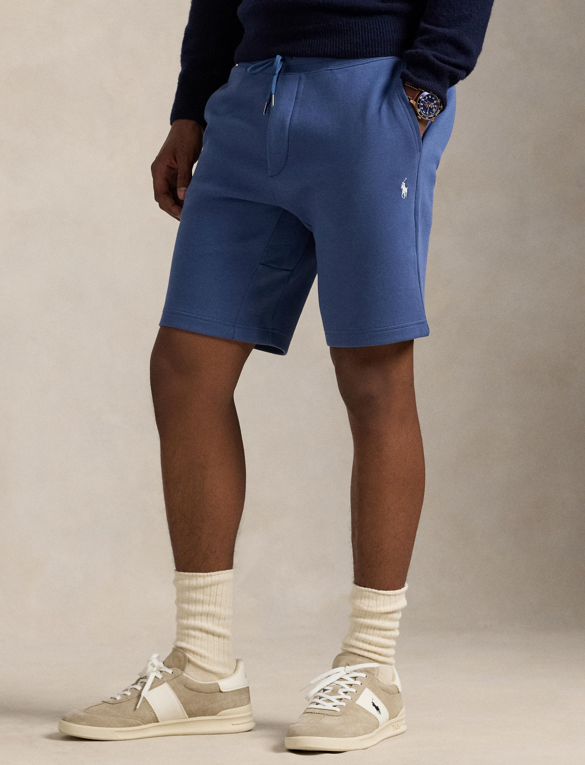 Double knit shorts - Earth Blue