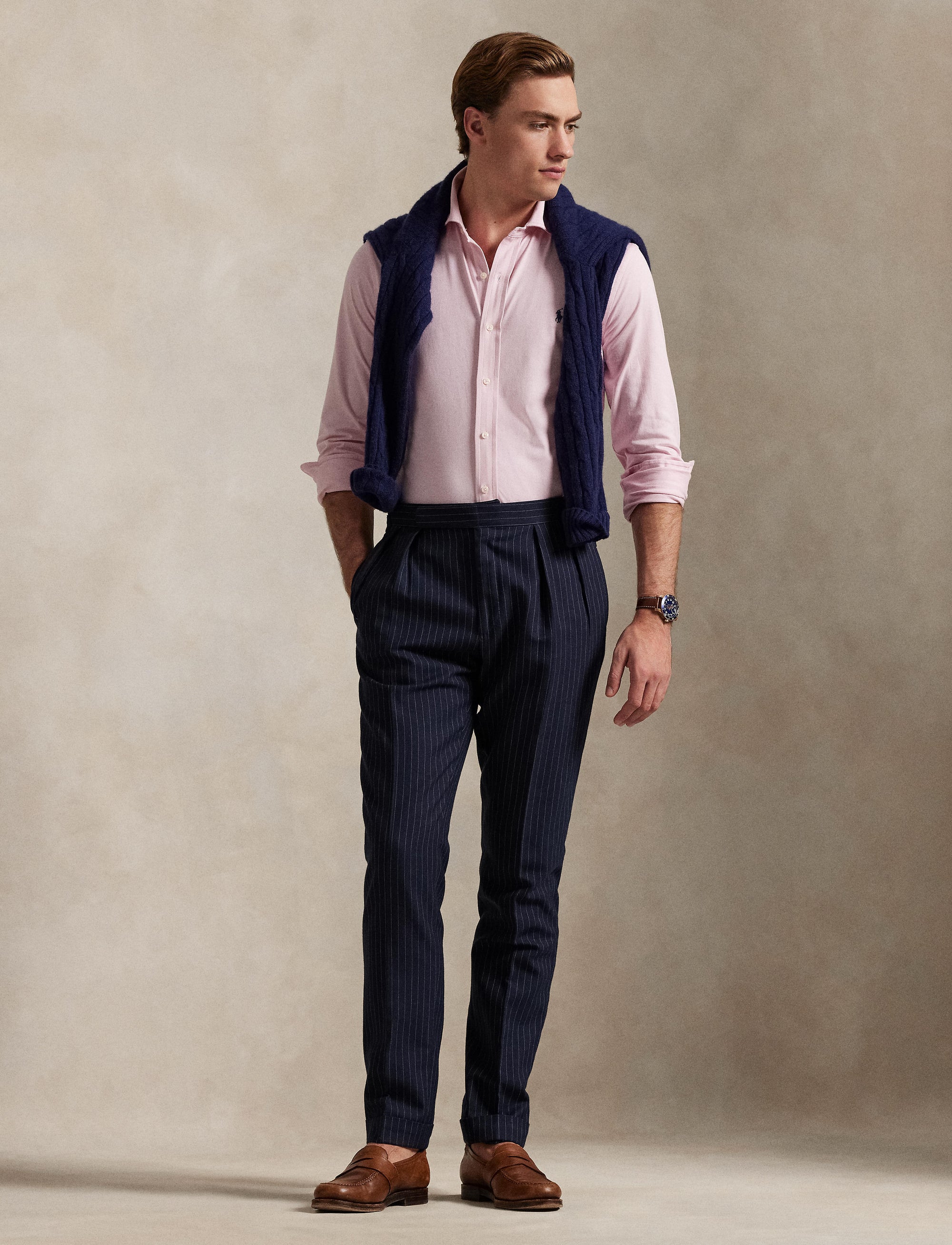 Chemise à col évasé en jersey  - Garden Pink