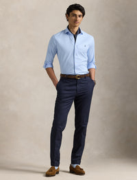 Jersey flared collar shirt - Office Blue