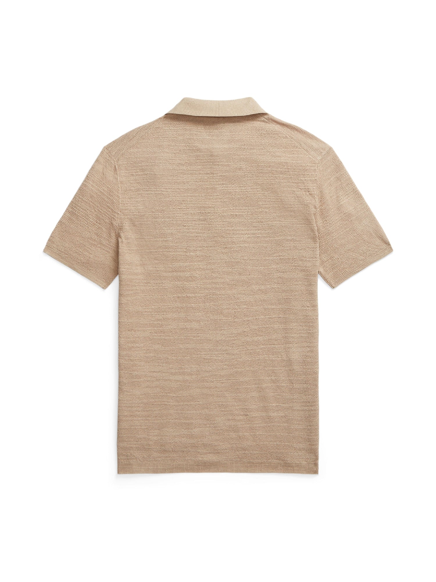 Cotton and linen polo-neck jumper - Vintage Khaki