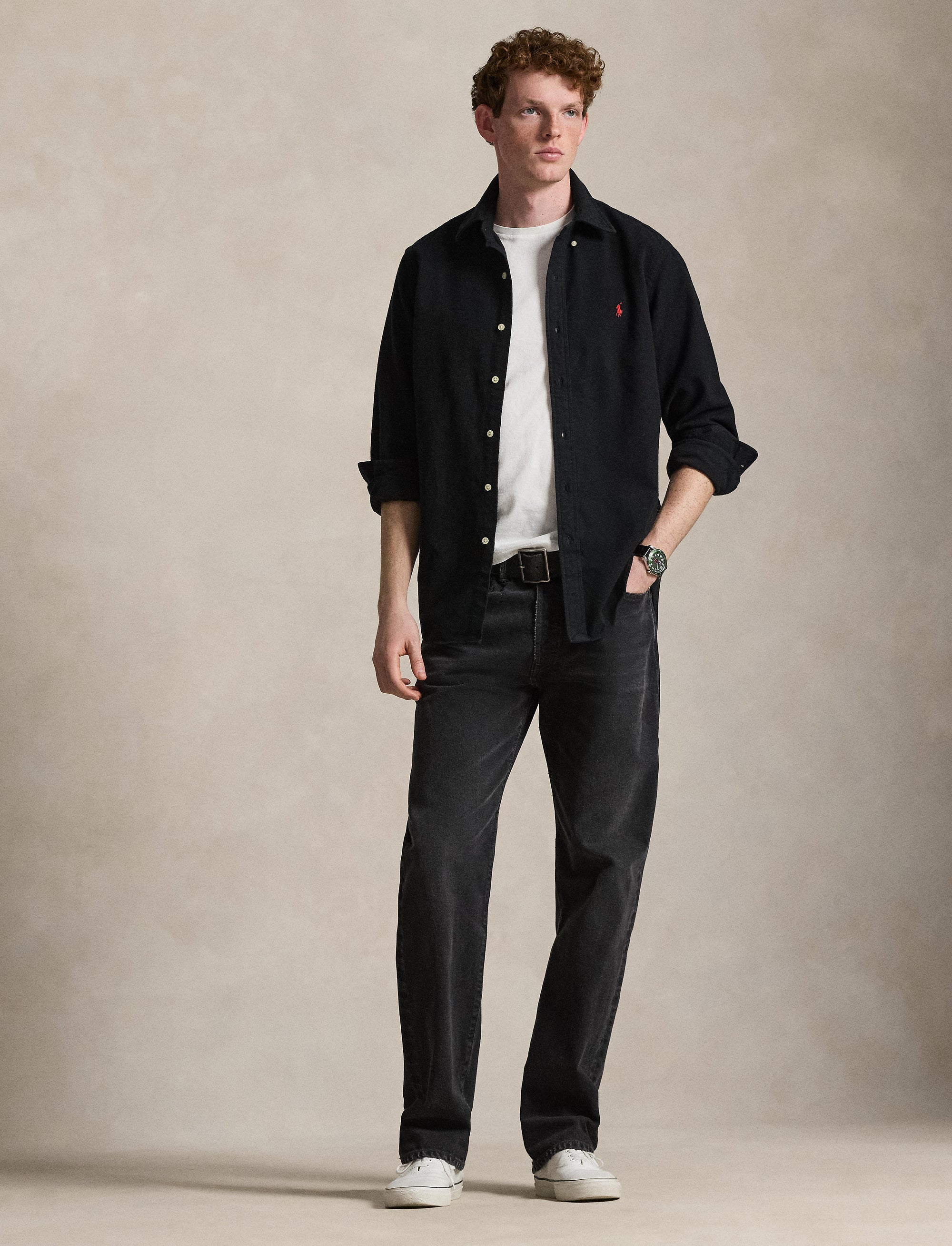 Chemise ajustée en flanelle grattée - Polo Black