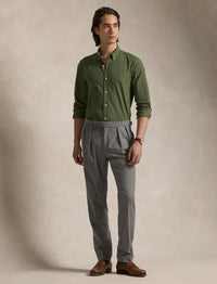 Slim Fit Shirt in stretch poplin - Supply Olive